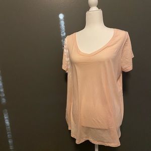 Light Pink V-neck T-shirt